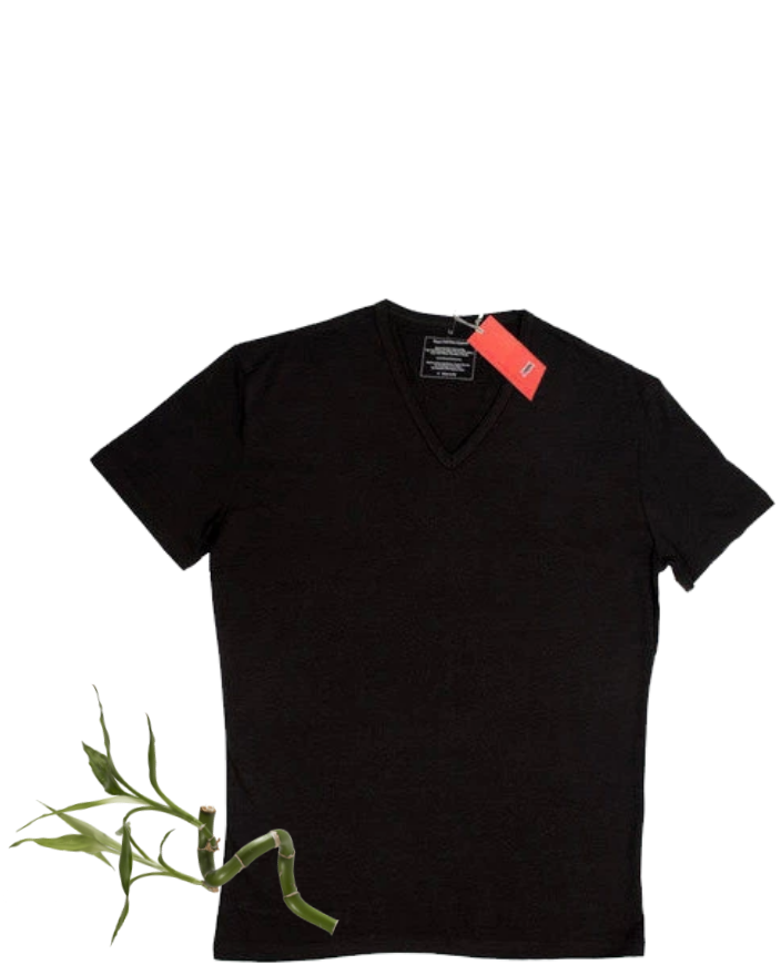 Men's Bamboo V Neck T-Shirt (S/S Emb )