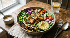 Tofu & Black Quinoa Bowl