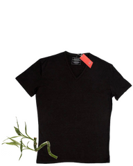 Men's Bamboo V Neck T-Shirt (S/S Emb )